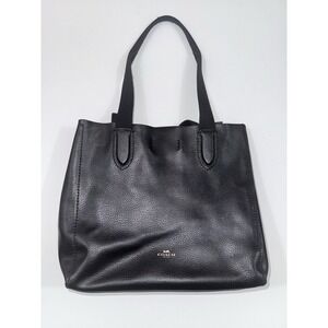 COACH Derby Tote Bag Black F58660 Soft Pebbled Leather Shoulder Bag
